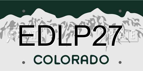 EDLP27 Colorado License Plate
