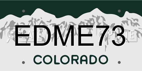 EDME73 Colorado License Plate