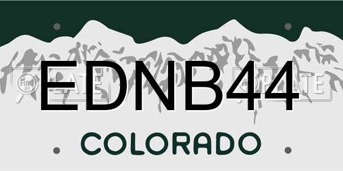 EDNB44 Colorado License Plate