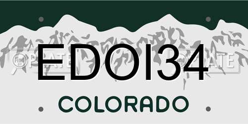 EDOI34 Colorado License Plate