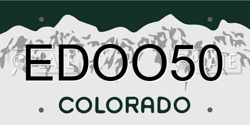 EDOO50 Colorado License Plate