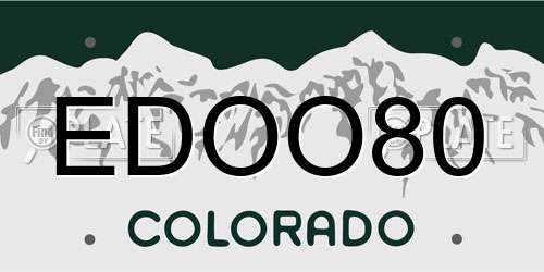 EDOO80 Colorado License Plate