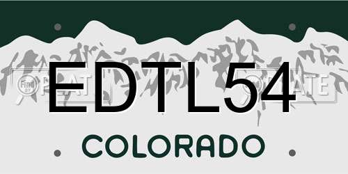 EDTL54 Colorado License Plate