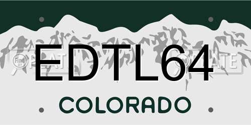 EDTL64 Colorado License Plate