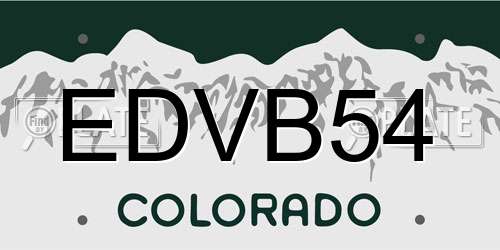EDVB54 Colorado License Plate