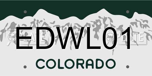 EDWL01 Colorado License Plate