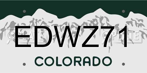 EDWZ71 Colorado License Plate