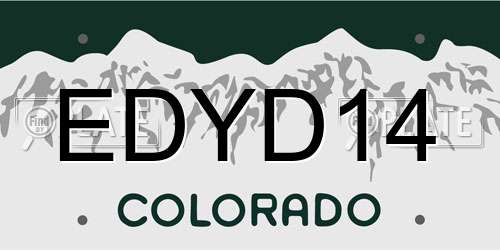 EDYD14 Colorado License Plate