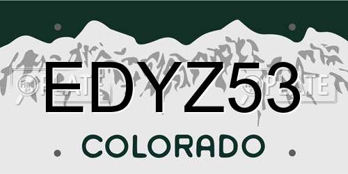 EDYZ53 Colorado License Plate