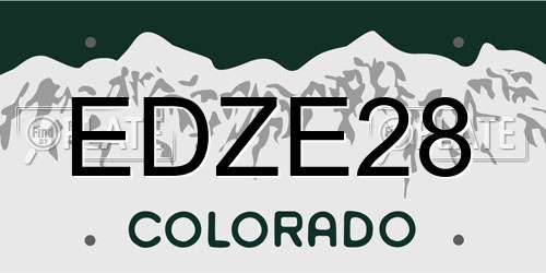 EDZE28 Colorado License Plate