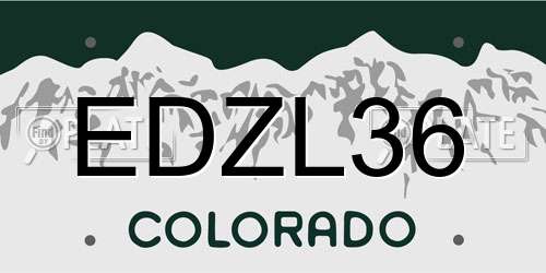 EDZL36 Colorado License Plate