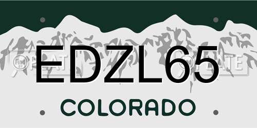 EDZL65 Colorado License Plate