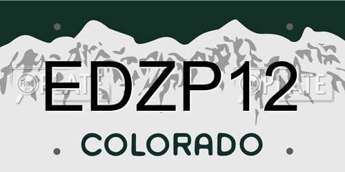 EDZP12 Colorado License Plate