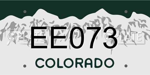 EE073 Colorado License Plate