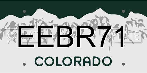 EEBR71 Colorado License Plate