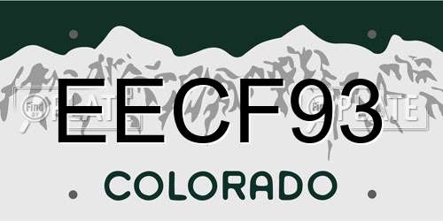 EECF93 Colorado License Plate