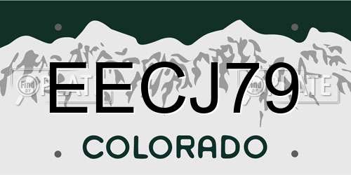 EECJ79 Colorado License Plate
