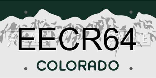 EECR64 Colorado License Plate