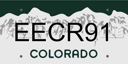 EECR91 Colorado License Plate
