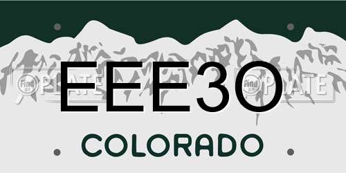 EEE3O Colorado License Plate