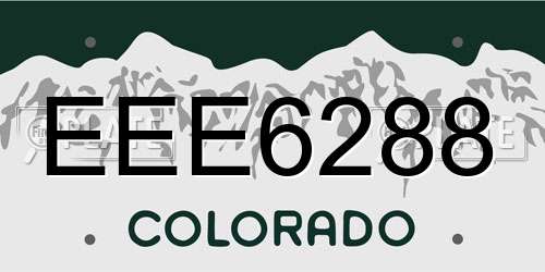 EEE6288 Colorado License Plate