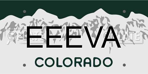 EEEVA Colorado License Plate