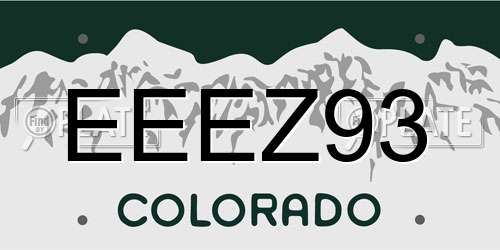 EEEZ93 Colorado License Plate