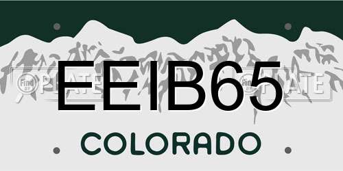 EEIB65 Colorado License Plate