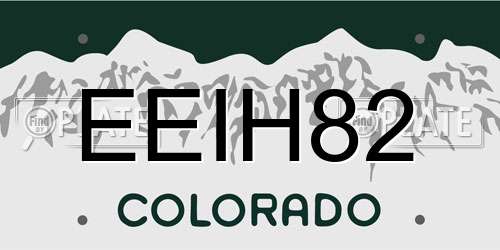 EEIH82 Colorado License Plate
