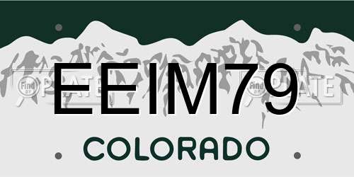 EEIM79 Colorado License Plate