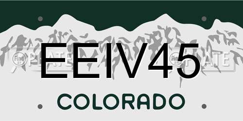 EEIV45 Colorado License Plate