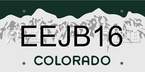 EEJB16 Colorado License Plate
