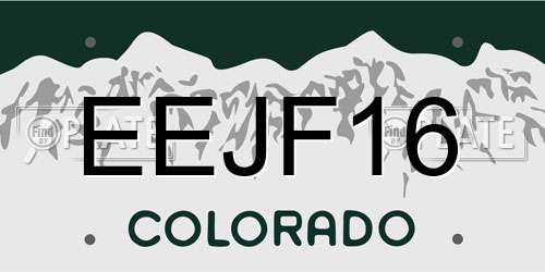 EEJF16 Colorado License Plate