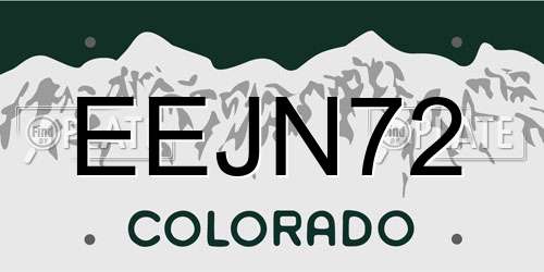 EEJN72 Colorado License Plate