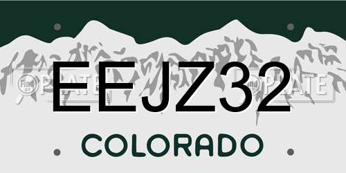 EEJZ32 Colorado License Plate