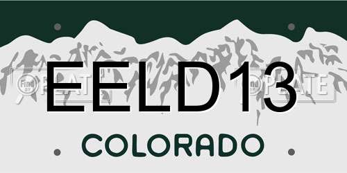 EELD13 Colorado License Plate