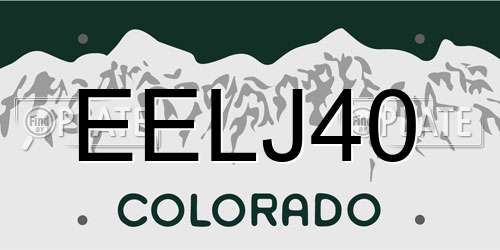 EELJ40 Colorado License Plate