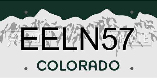 EELN57 Colorado License Plate