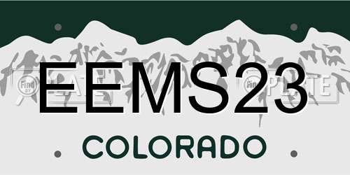 EEMS23 Colorado License Plate
