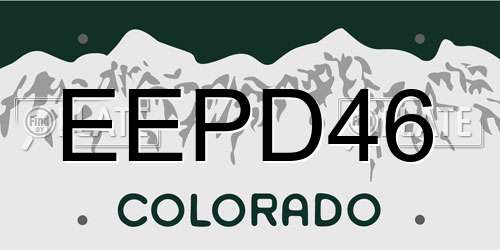 EEPD46 Colorado License Plate