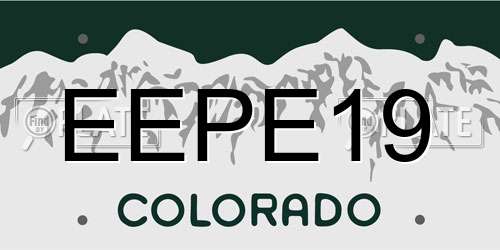 EEPE19 Colorado License Plate