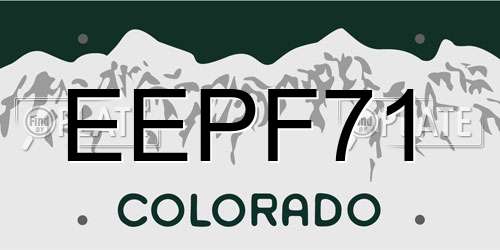 EEPF71 Colorado License Plate