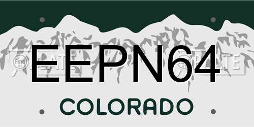 EEPN64 Colorado License Plate