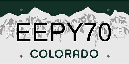 EEPY70 Colorado License Plate