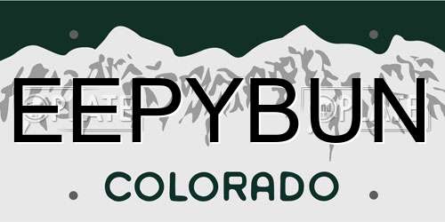 EEPYBUN Colorado License Plate