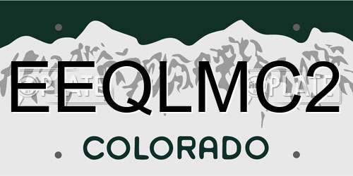 EEQLMC2 Colorado License Plate