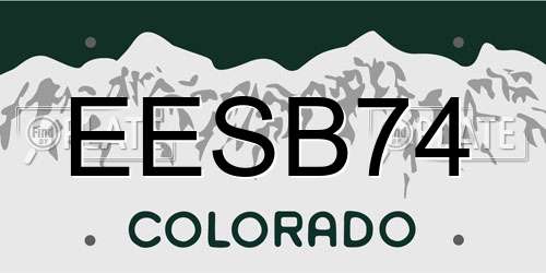 EESB74 Colorado License Plate