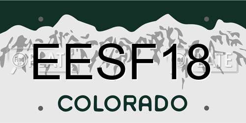EESF18 Colorado License Plate