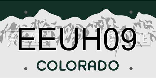 EEUH09 Colorado License Plate