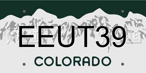 EEUT39 Colorado License Plate